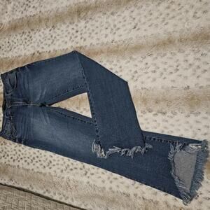 Black Label C'est Toi Raw Frayed Hem Straight Jeans 30